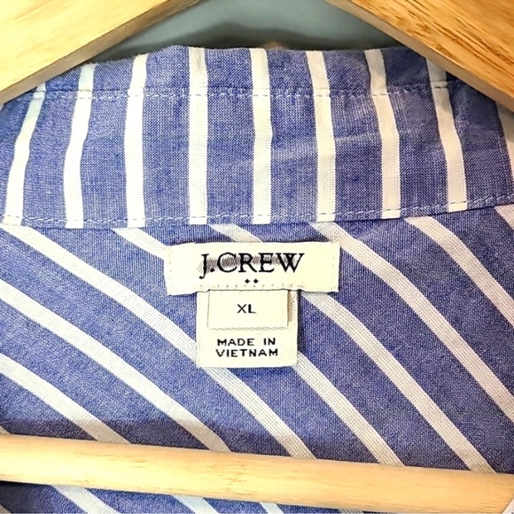 J. Crew Blue and White Striped Button Down Shirt - Picture 5 of 7
